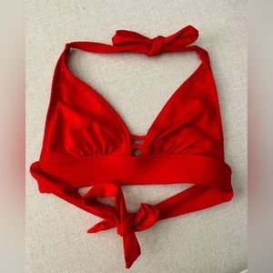 Red halter bikini top